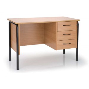 Popular E1 High Quality MDF School Office Teacher Desk Table with Pedestal and CPU Holder